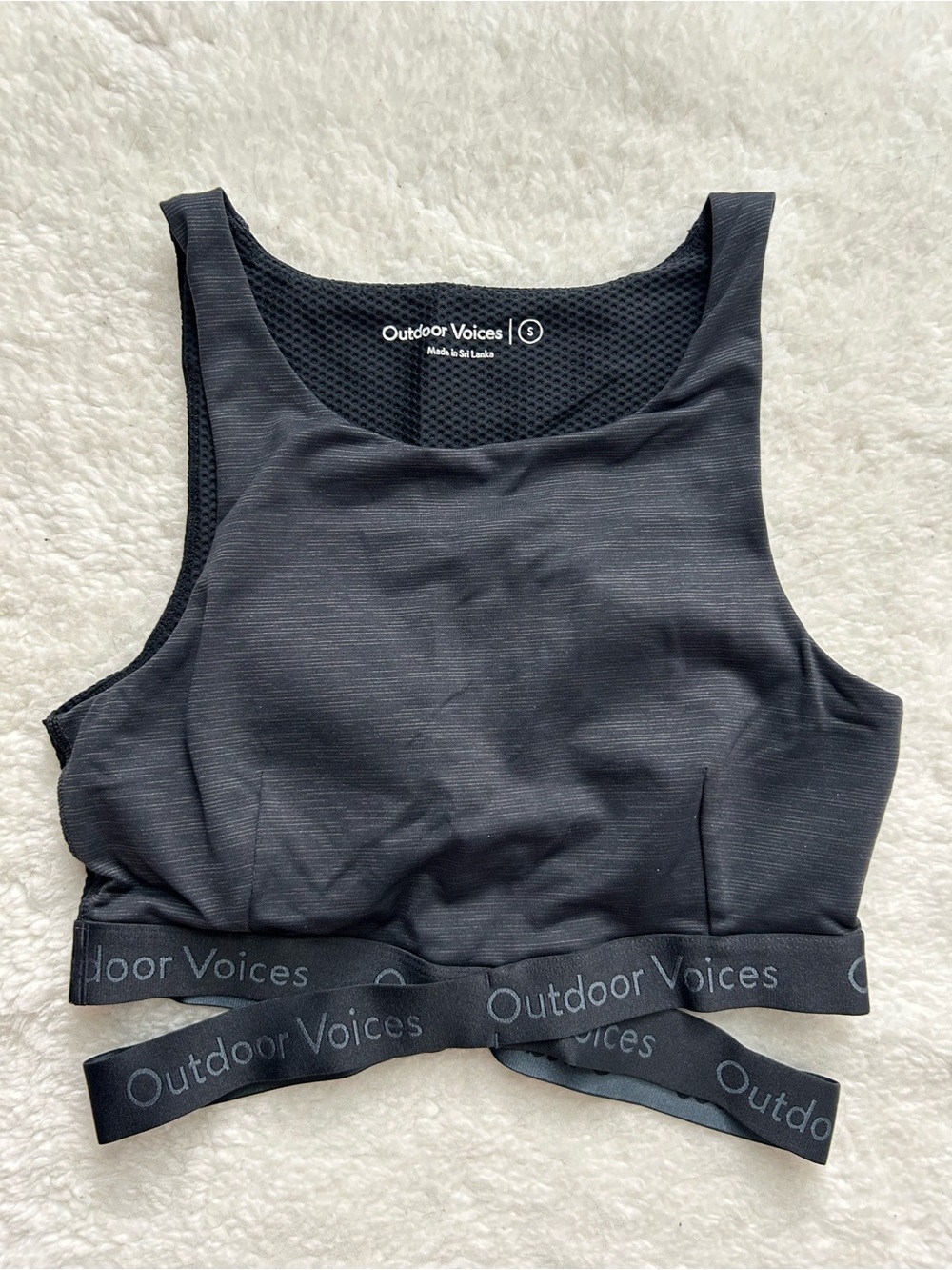 Outdoor Voices Black Logo Crop Tank - Picture 2 of 3